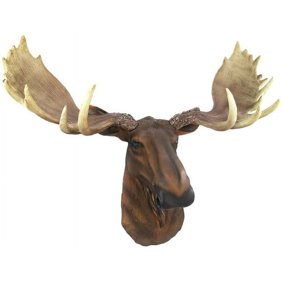 DWK Wall Mounted Faux Taxidermy Moose Head | Rustic Home Decor Wall Art Mounted Animal Head | Lodge Wall Decor for the Home | Moose Decorations for Cabin - 23.5L"