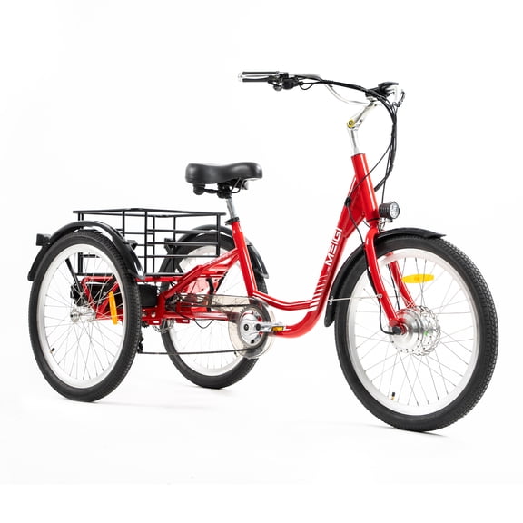 DWMEIGI Adult Electric Tricycles 3 Wheel Electric Bike with 24 Inch Wheel,Low Step-Through Cruise Trike with Removable 36V 13AH Lithium Battery, Cargo Basket