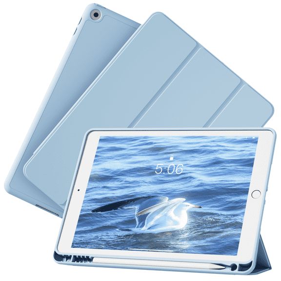 DWPSG iPad 5th/6th Generation 9.7 Case 2018/2017 with Pencil Holder, Thin Lightweight Smart Protective Stand Cover, Auto Wake Up/Sleep for iPad 9.7 Inch Model A1822/A1823/A1893/A1954,Blue