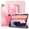 thumbnail image 1 of DGPSG for iPad (A16) 11th Gen Case, iPad 10th Gen Case, Slim Trifold Stand Protective Cover with Pencil Holder, for iPad 11/10.9 Inch 2025/2022, Clear PC Backshell, Auto Wake/Sleep, Pink, 1 of 9