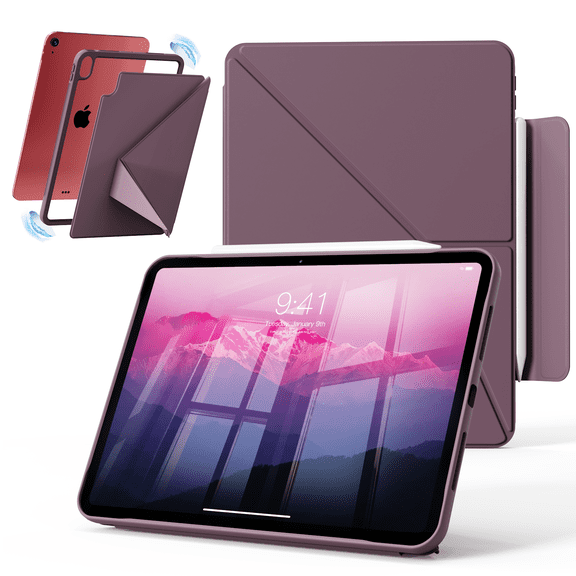 DWPSG Case for iPad (A16) 11th Generation 11 Inch 2025, iPad 10th Generation 10.9 inch 2022 with Pencil Holder, Magnetic attraction New Multi-Fold Protective Tablet Cover,Purple