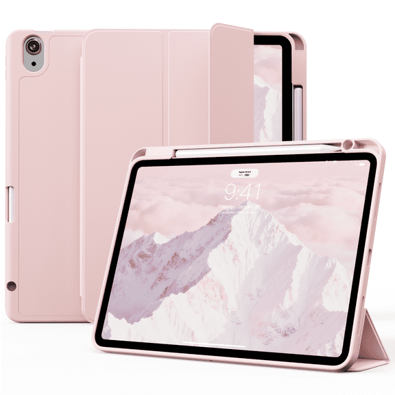 DWPSG Case for iPad (A16) 11th Generation 11 inch 2025, iPad 10th Generation Case 10.9 inch 2022 with Pencil Holder, Smart Trifold Stand Cover with Slim Soft TPU Back Shell, Pink
