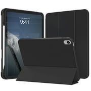 DWPSG Case for iPad (A16) 11th Generation 11 inch 2025, iPad 10th Generation Case 10.9 inch 2022 with Pencil Holder, Smart Trifold Stand Cover with Slim Soft TPU Back Shell, Black