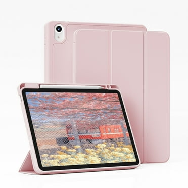 DWPSG Compatible for new iPad Air 11 Inch Case (2024/2025), iPad Air 5th/4th Generation Case (2022/2020) with Pencil Holder,Auto Sleep/Wake&Pencil Charging,Trifold Stand Case for iPad Air,Pink