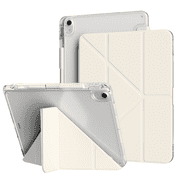 DWPSG Case for iPad 11th Generation 11 Inch (A16 2025), iPad 10th Generation 10.9 Inch (2022) with Clear Hard Back Shell, Folding Y-Shaped Stand Cover with Pencil Holder, Auto Wake/Sleep, White