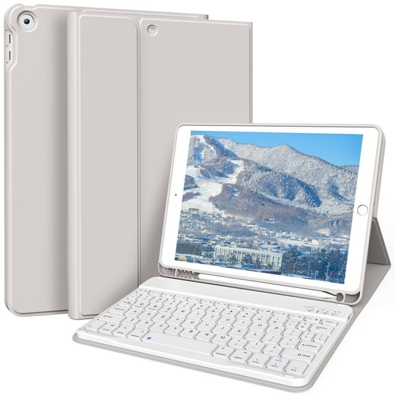 DWPSG Keyboard Case for iPad 9th Generation/iPad 8th Generation/iPad 7th Generation(2021/2020/2019), 10.2 inch iPad 9/8/7 Case with Keyboard, Auto Wake Sleep Case with Pencil Holder, Gray