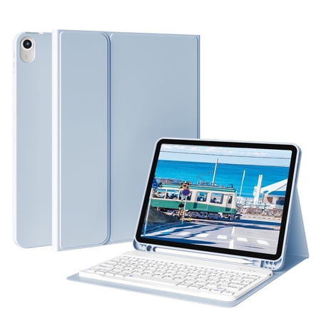 DWPSG Keyboard Case for iPad Air 11 Inch Case M3/M2, iPad Air 7th/6th/5th/4th Gen Case (2025/2024/2022/2020) 10.9 Detachable Wireless Bluetooth Keyboard, Stand Folio Cover with Pencil Holder,Blue