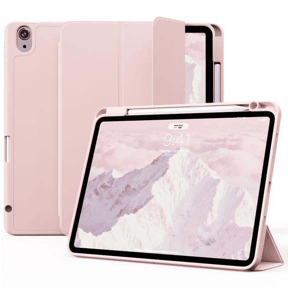 DWPSG Case for iPad (A16) 11th Generation 11 inch 2025, iPad 10th Generation Case 10.9 inch 2022 with Pencil Holder, Smart Trifold Stand Cover with Slim Soft TPU Back Shell, Pink