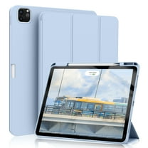 DWPSG New iPad Pro 12.9 Case 6th Generation 2022 / 5th Gen 2021/ 4th Gen 2020 with Built-in Pencil Holder, Auto Wake/Sleep, Slim Stand Soft Back Shell Smart Cover for iPad Pro 12.9 Inch,Blue