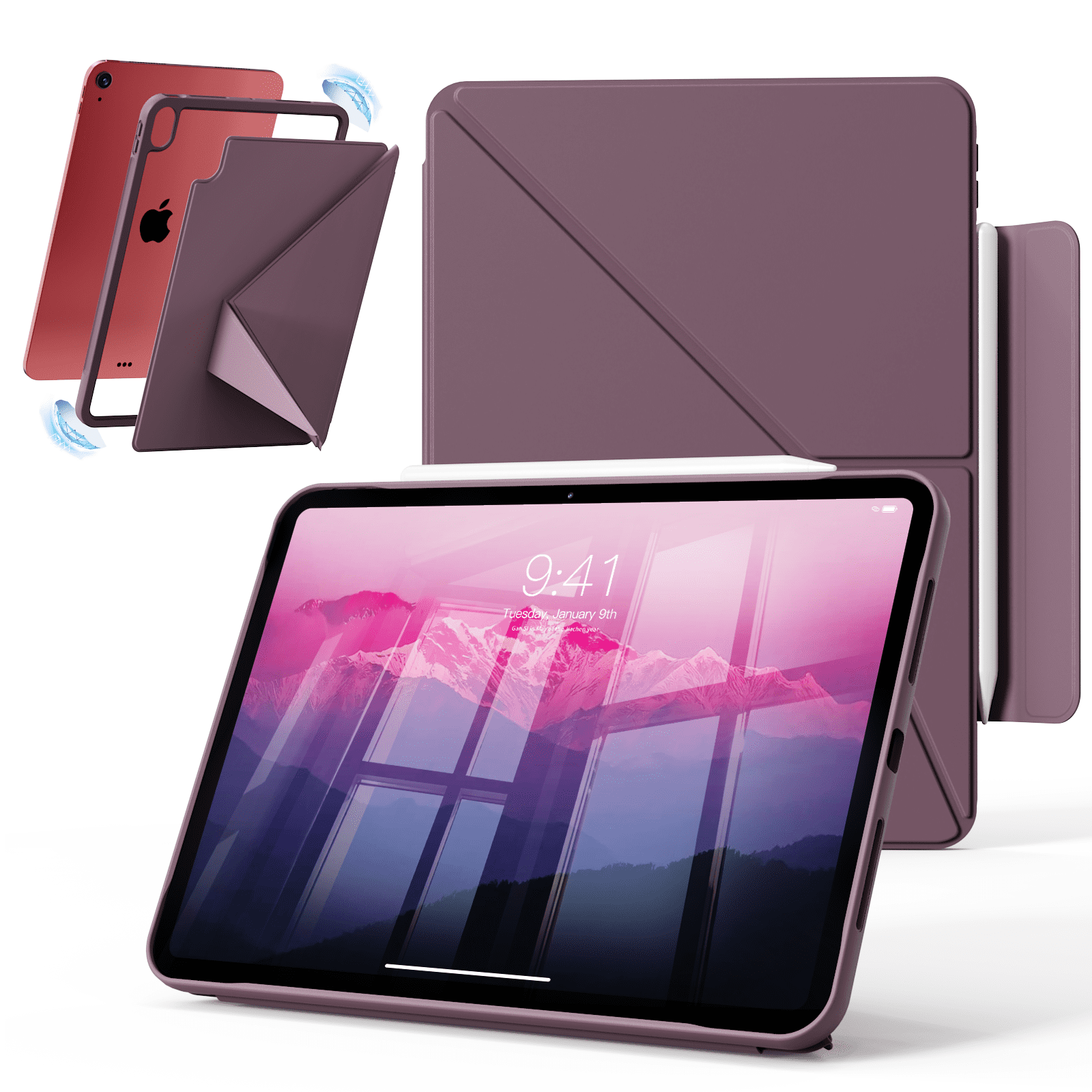 DWPSG Case for iPad (A16) 11th Generation 11 Inch 2025, iPad 10th Generation 10.9 inch 2022 with Pencil Holder, Magnetic attraction New Multi-Fold Protective Tablet Cover,Purple