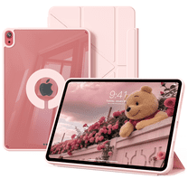 DWPSG for iPad (A16) 11th Generation 11 Inch 2025/ 10th Generation 10.9 Inch 2022 Hybrid Case with Pencil,Holder,Detachable Magnetic Cover, Y-Fold,Clear Hard Back,Pink