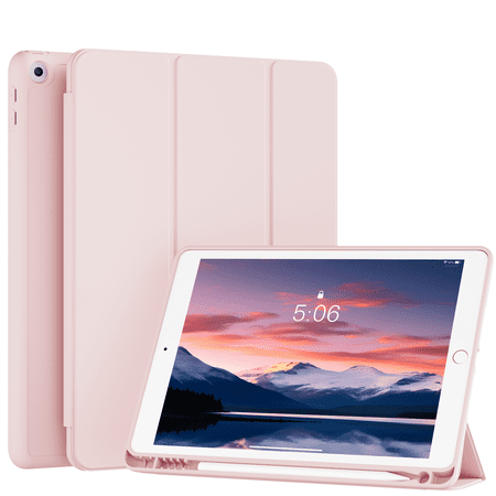 DWPSG iPad 10.2 Case for iPad 9th Generation 2021 /iPad 8th Generation 2020 / iPad 7th Gen 2019 with Pencil Holder, Auto Sleep/Wake for Slim Soft Back Smart Cover, iPad 10.2 inch Case, Pink
