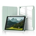 thumbnail image 1 of DWPSG iPad 9th Generation Case 10.2 Inch iPad Case 9th/8th/7th Generation 2021 2020 2019 Transparent Back Cover Pen Storage Tri-Fold Stand Auto Sleep Function Lightweight, Green, 1 of 9