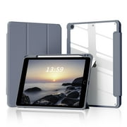 DWPSG iPad 9th Generation Case 10.2 Inch iPad Case 9th/8th/7th Generation 2021 2020 2019 Transparent Back Cover Pen Storage Tri-Fold Stand Auto Sleep Function Lightweight, Purple