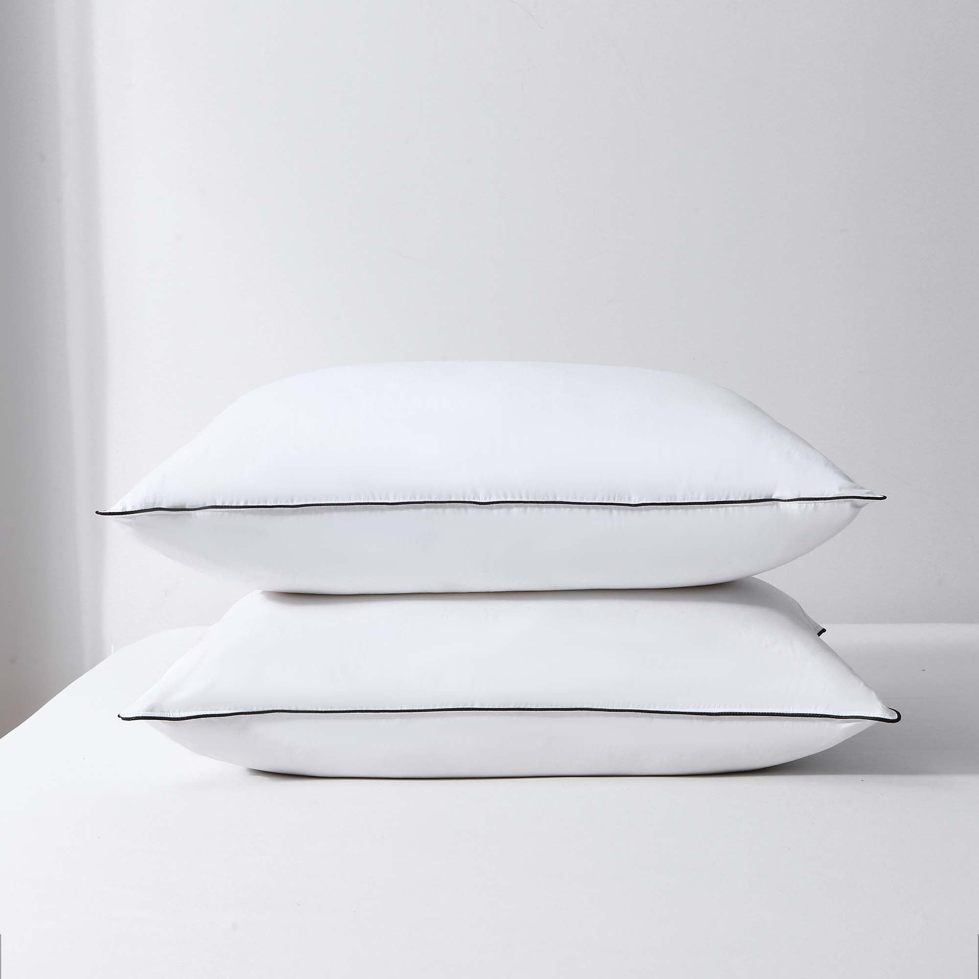 DWR Luxury Goose Feather Down Pillows 2 Pack,100 Organic Cotton Bed