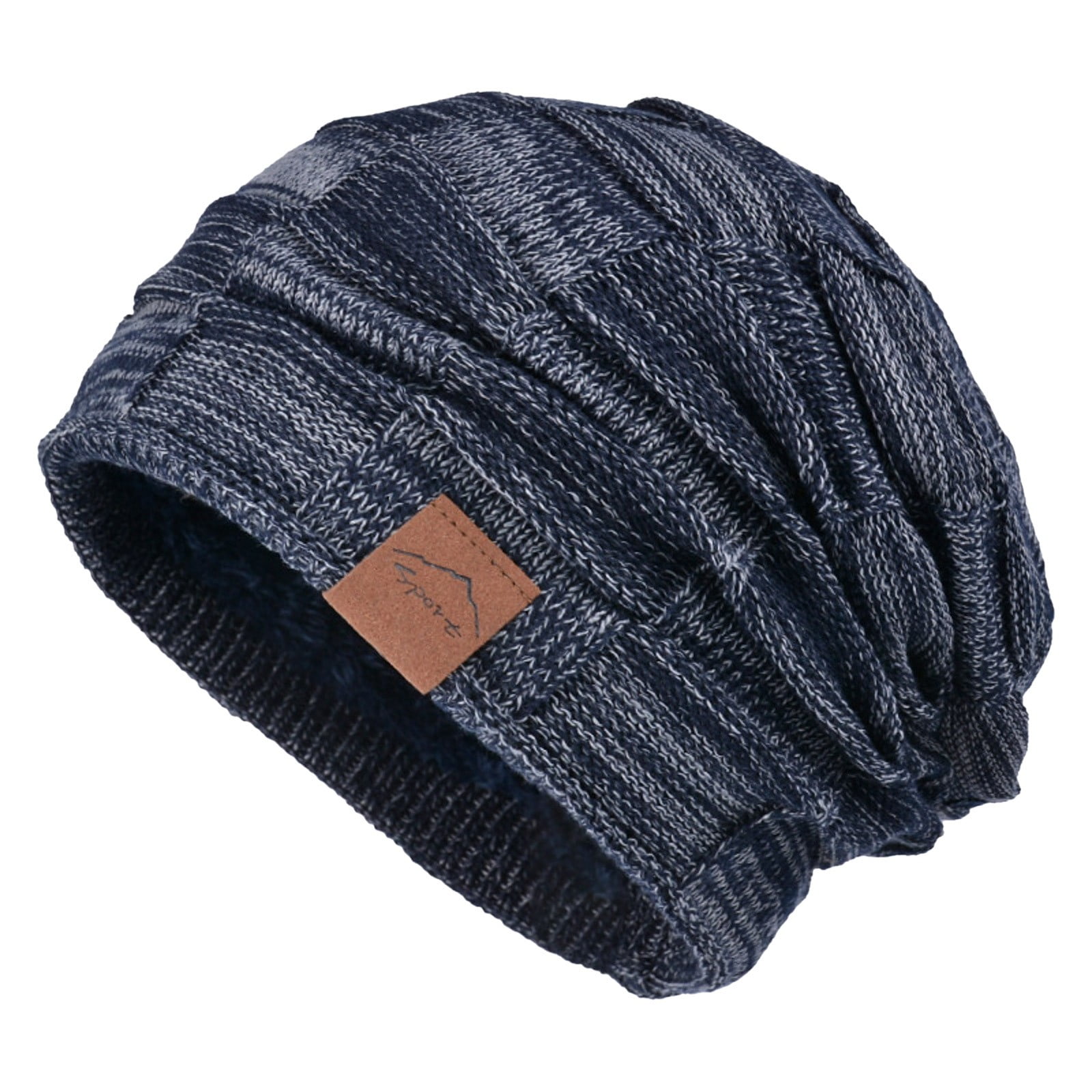 DWRGQD Exclusives Knit Thick Soft Warm Hats Beanie Hat Gloves Set for Men Winter Warm Set Navy Walmart