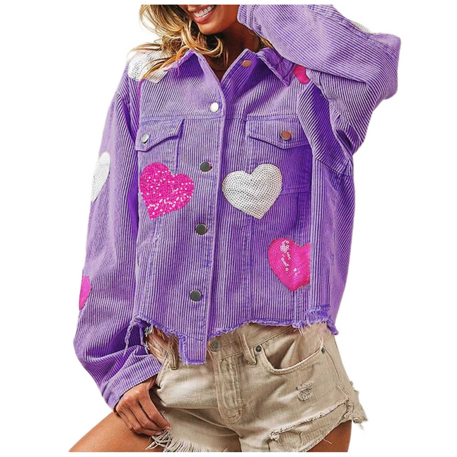 DWRGQD Valentines Women's Casual Jackets Autumn/Winter Valentine's Day ...