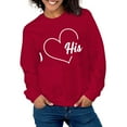 DWRGQD Valentines Women's Hoodless Sweatshirt Lovers Heart Printed