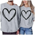 DWRGQD Valentines Women's Hoodless Sweatshirt Lovers Printed Hoodless