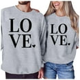 DWRGQD Valentines Women's Hoodless Sweatshirt Lovers Printed Hoodless