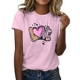 DWRGQD Valentines Women's TShirts Ladies Casual Loose Short Sleeve T