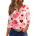DWRGQD Valentines Women's TShirts Women's Point Sleeve Fashion V Neck