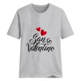 thumbnail image 1 of DWRGQD Valentines Women's T-Shirts Women's Valentine's Day SanValentine Print Round Neck Short-Sleeved T-Shirt Top Valentine's Day Clothing 2025 Romantic Trend Casual Wear L, 1 of 6