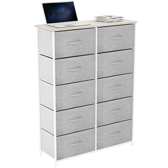 DWVO 10 Drawer Dresser Home Unit Shelf Storage Closet Chest Organizer Tower
