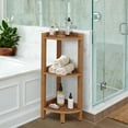 DWVO 3 Tiers Corner Shelf Corner Stool, Poly Lumber Corner Shower Bench, Bathroom Shelf