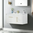 thumbnail image 1 of DWVO 36 Inch Bathroom Vanity with Sink, Wall Mounted Bathroom Sink Storge Cabinet with Drain, White, 1 of 7