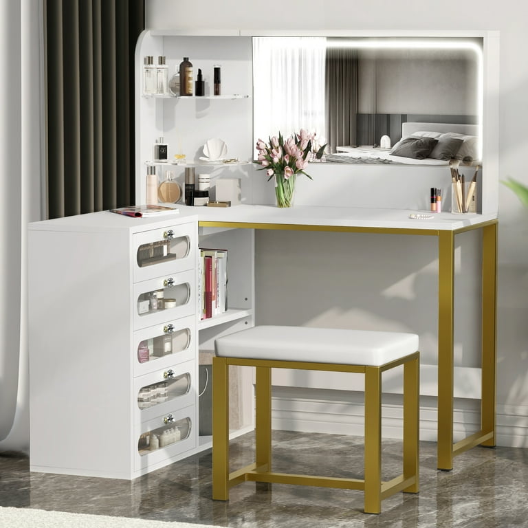 L shaped clearance vanity desk