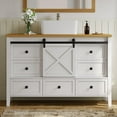 DWVO 48" Farmhouse Bathroom Vanity with Sink Combo, Barn Door Bathroom