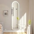 thumbnail image 1 of DWVO 59"x16" Full-Length Mirror with LED Lights, Modern Arched Free Standing Floor Mirror, Wall Mounted Hanging Mirror, Dressing Mirror Touch Control, Full-Size Tall Mirror for Bedroom, 1 of 8