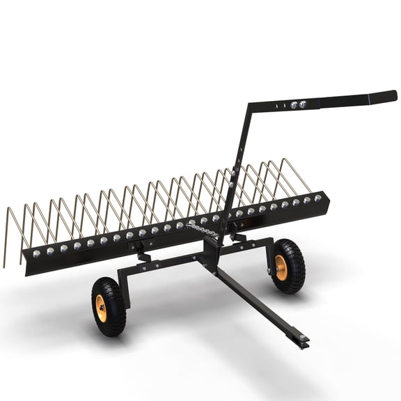 DWVO 60-inch Steel Landscape Rake with Wheels