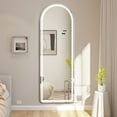 thumbnail image 1 of DWVO 65"x22" Full-Length Mirror with LED Lights, Modern Arched Free Standing Floor Mirror, Wall Mounted Hanging Mirror, Dressing Mirror Touch Control, Full-Size Tall Mirror for Bedroom, 1 of 8