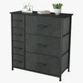 thumbnail image 1 of DWVO 7 Drawers High Dresser Living Room Storage Tower Organizer Black Grey, 1 of 8