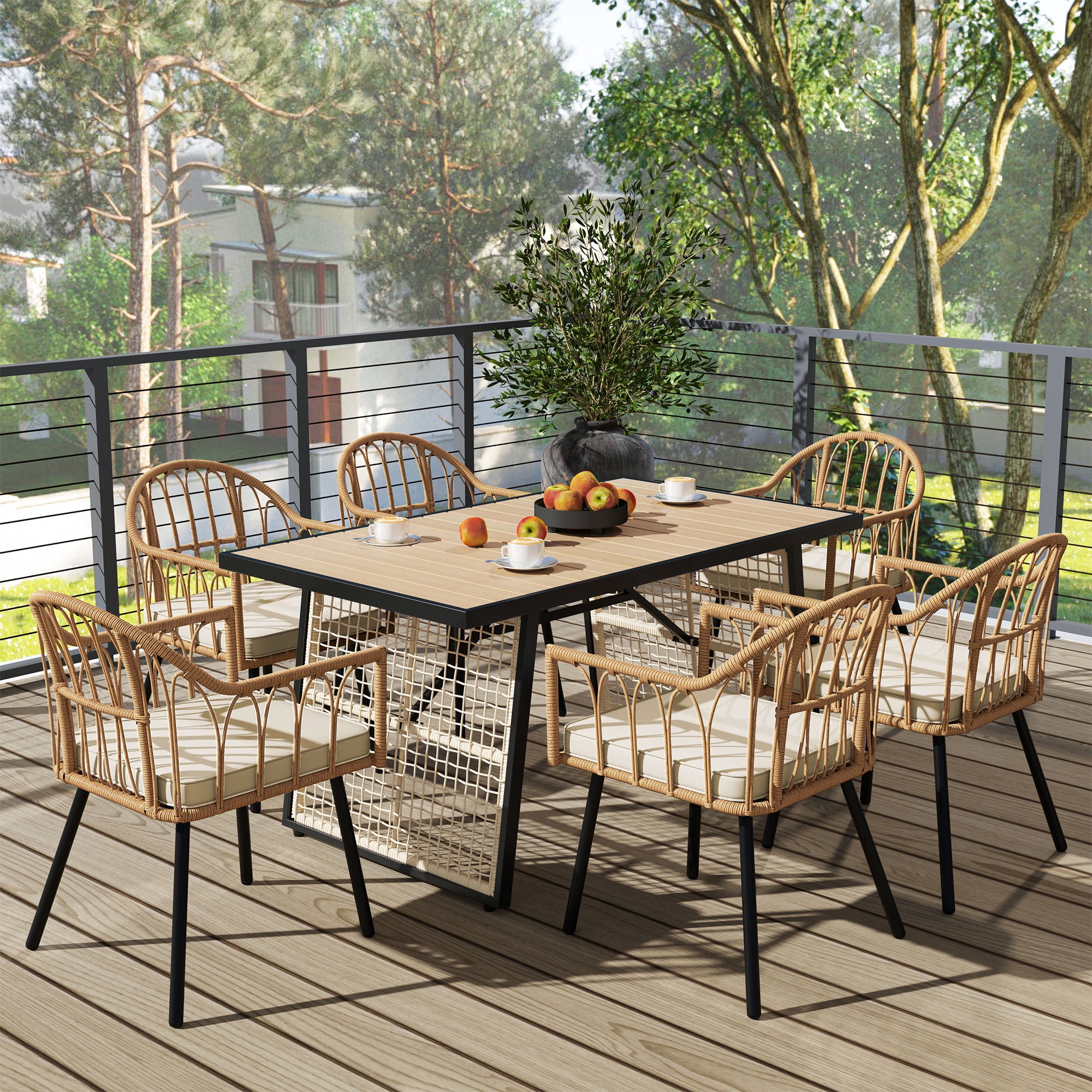 Patio dining sets rattan discount
