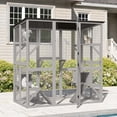 thumbnail image 1 of DWVO 70.9" Large Cat Cage, Outdoor Cat Enclosures Catio, DIY Indoor Catio with Roof Hammock Platforms, Ideal for 1-6 Cats, 1 of 12