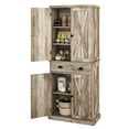 thumbnail image 1 of DWVO 72" Kitchen Pantry Storage Cabinet, Large Drawer Farmhouse Storage Cabinet with 4 Doors, 6-Tier Freestanding Buffet Cupboards for Dining Room Living Room, Rustic Oak, 1 of 13