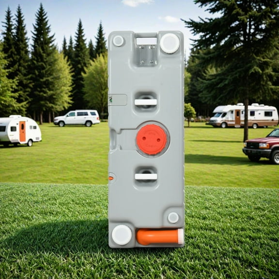 DWVO 75L Large Capacity Portable Water Tank With Wheels, Filling Port, Rotating Spout - Gray