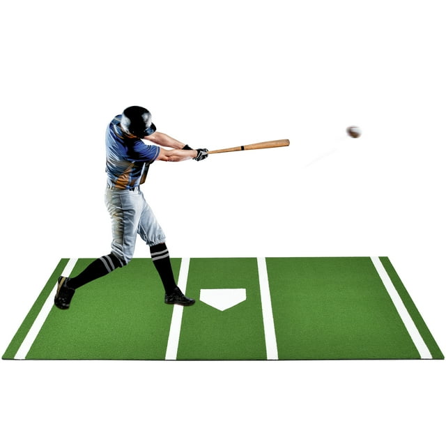 DWVO AntiSlip Baseball Batting Mat with Stitched Embroidery Turf