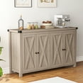 thumbnail image 1 of DWVO 4 Doors Adjustable Shelf Accent Cabinet Sideboard, Light Gray, 1 of 11