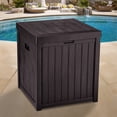 thumbnail image 1 of DWVO Outdoor Lockable 51 Gallon Resin Deck Box, Brown, 1 of 5