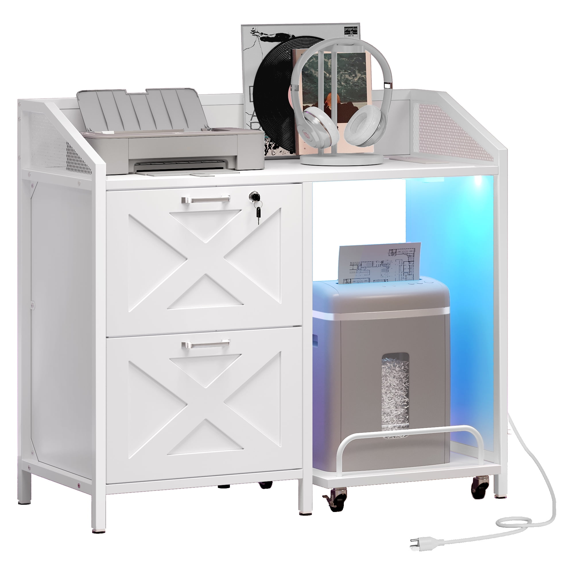 DWVO File with Charging Station and Paper Shredder Stand