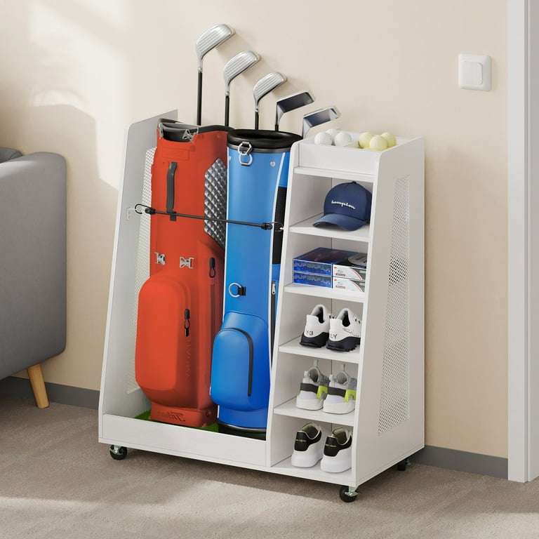 DWVO Golf Storage Rack Garage Organizer Golf Bag Storage Stand Rack Golfing Equipments Rack Extra Large Design for Golf Clubs Accessories Sports