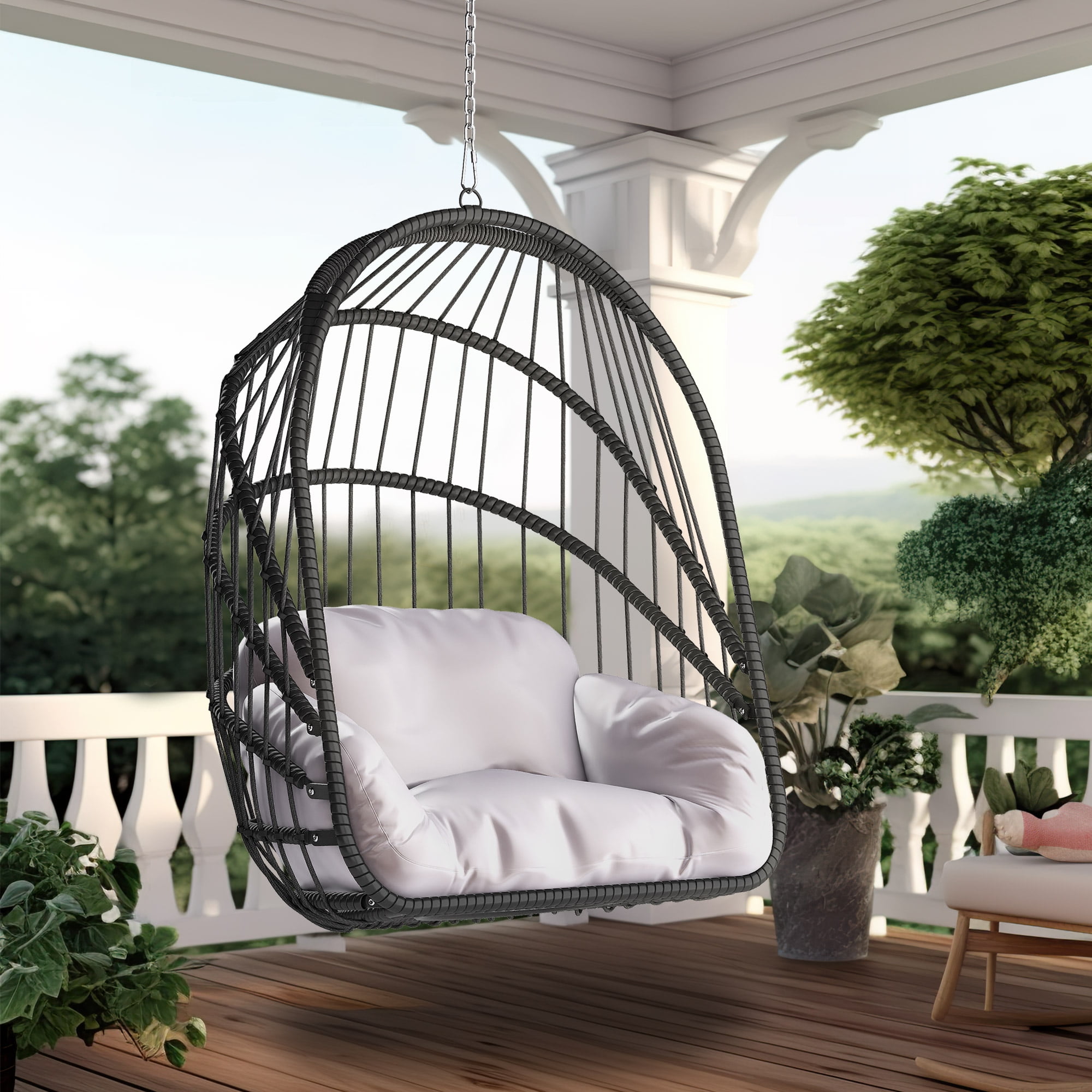 DWVO Hanging Egg Chair, Indoor Outdoor Swing Egg Chair Without Stand