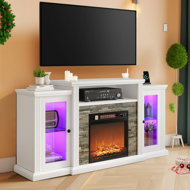 DWVO LED Fireplace TV Stand for TVs up to 70 inch, Entertainment Center