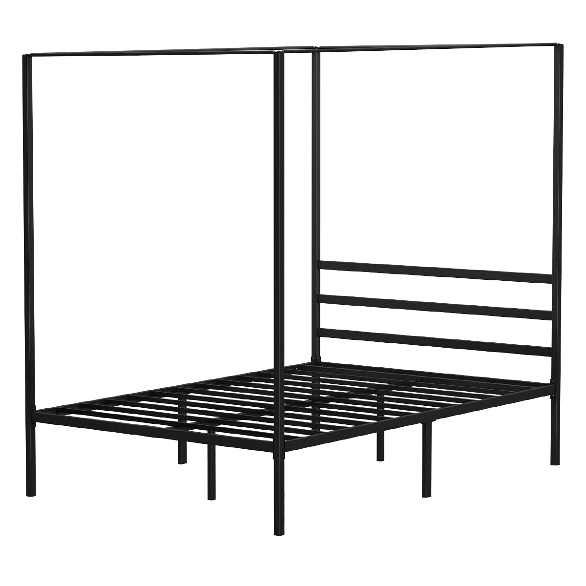 Craftian Metal Twin Size Canopy Bed Frame Platform Headboard Mattress