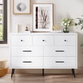 thumbnail image 1 of DWVO Morden 6-Drawer Dresser for Bedroom, Wood Dresser Storage Cabinet with Metal Handles, White Chest of Drawers for Living Room Sideboard Hallway ,White, 1 of 9