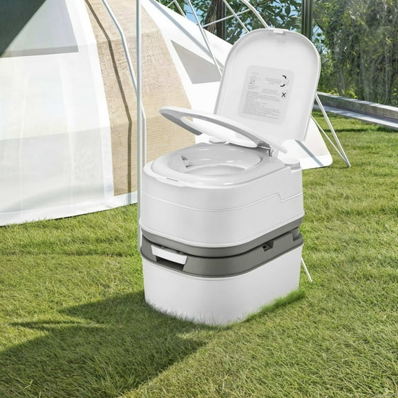 DWVO Portable Toilet, 6.34 Gallon Camping RV Porta Potty , Outdoor RV Toilet with Level Indicator, Rotating Spout